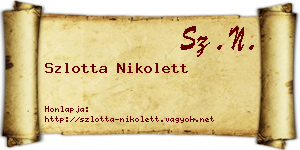 Szlotta Nikolett névjegykártya